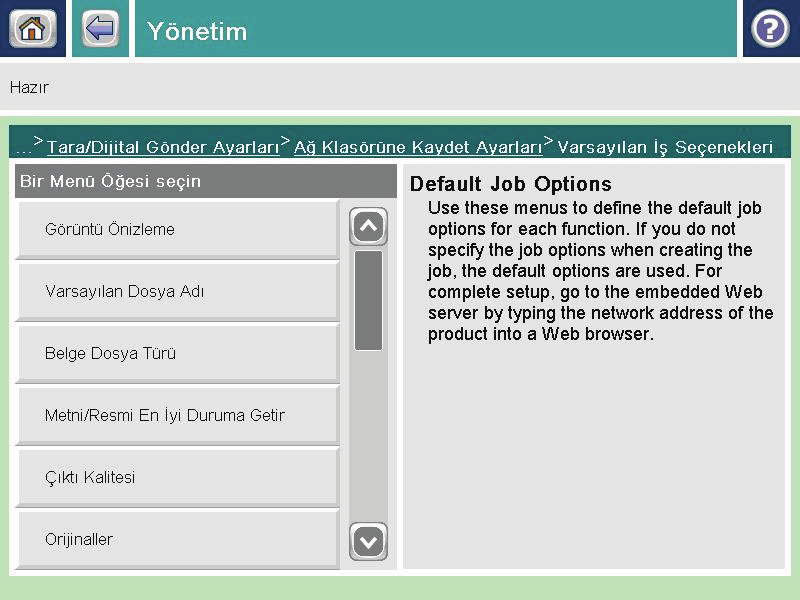 3. Yapılandırmak istediğiniz tarama kategorisini ve gönderme ayarlarını seçin. 4.