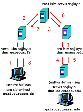 Bilgisayarlar bulundukları yer ve ait oldukları kurumlara göre sınıflandırıldı. Meselâ, Türkiye deki bilgisayarların listesini (.tr domaini) Türkiye den sorumlu bir DNS makine tutuyordu.