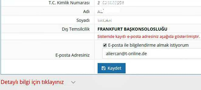 Seçmen Kütüğü ne kayıtlı iseniz bu bilgi çıkacak ve hangi