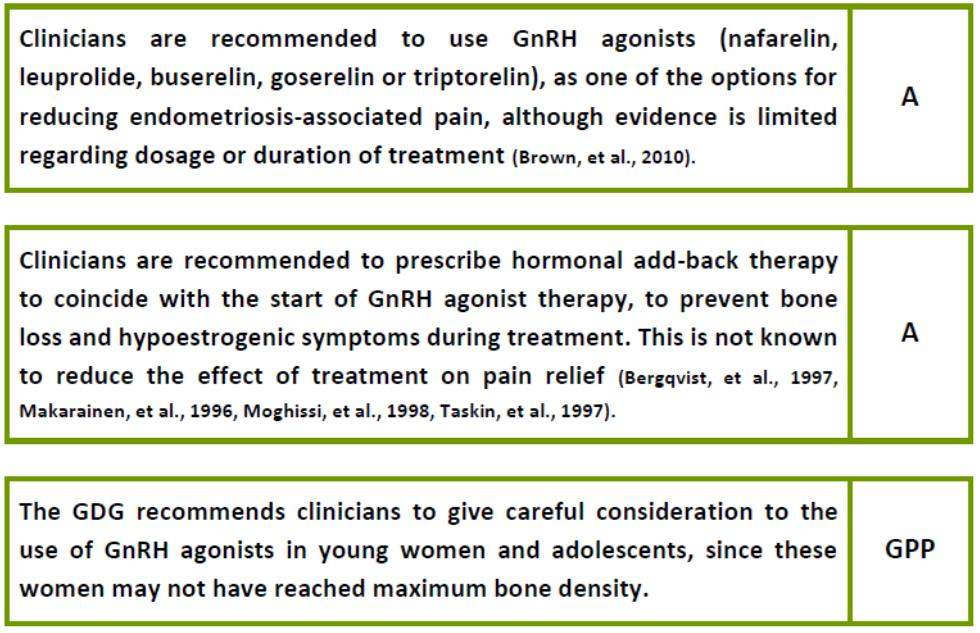 GnRH-a - ESHRE 2013 Değerlendirmeler GnRH-analoglarının plasebodan daha