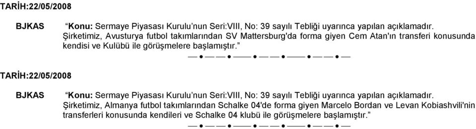 TARİH:22/05/2008 Şirketimiz, Almanya futbol takımlarından Schalke 04'de forma giyen Marcelo