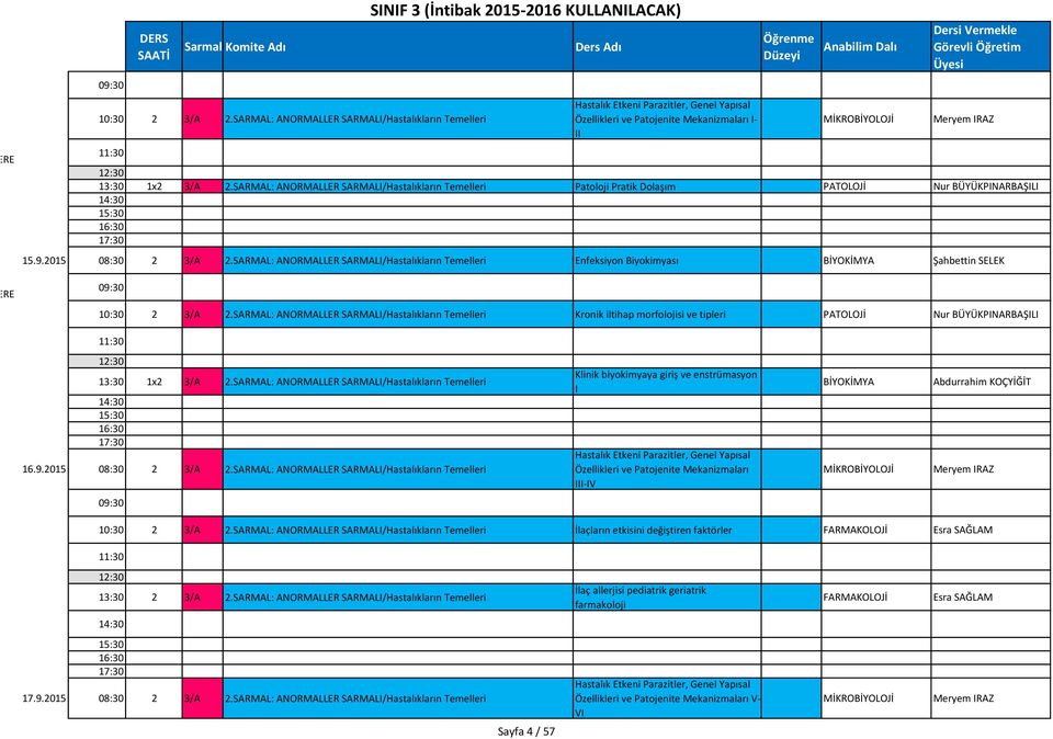 SARMAL: ANORMALLER SARMALI/Hastalıkların Temelleri Enfeksiyon Biyokimyası BİYOKİMYA Şahbettin SELEK ŞLIDERE 2 3/A 2.