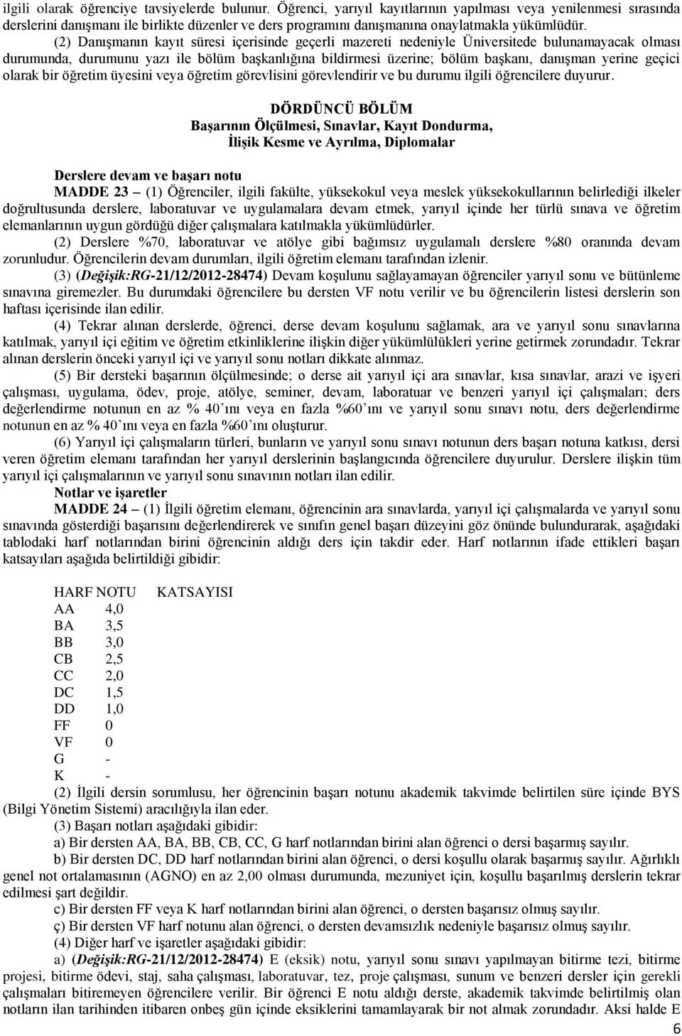 (2) Danışmanın kayıt süresi içerisinde geçerli mazereti nedeniyle Üniversitede bulunamayacak olması durumunda, durumunu yazı ile bölüm başkanlığına bildirmesi üzerine; bölüm başkanı, danışman yerine