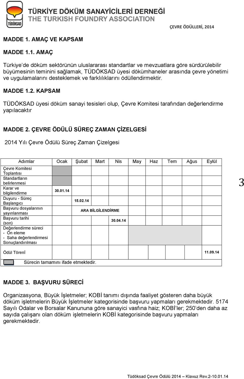 AMAÇ Türkiye de döküm sektörünün uluslararası standartlar ve mevzuatlara göre sürdürülebilir büyümesinin teminini sağlamak, TÜDÖKSAD üyesi dökümhaneler arasında çevre yönetimi ve uygulamalarını