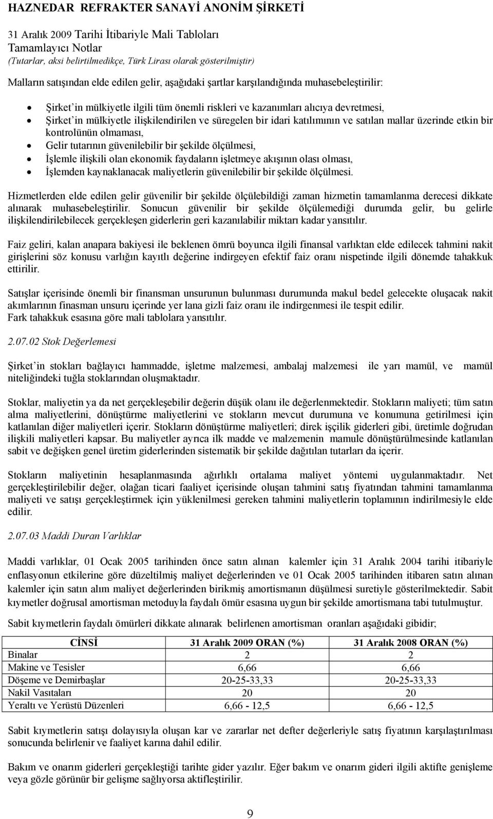 faydaların işletmeye akışının olası olması, İşlemden kaynaklanacak maliyetlerin güvenilebilir bir şekilde ölçülmesi.