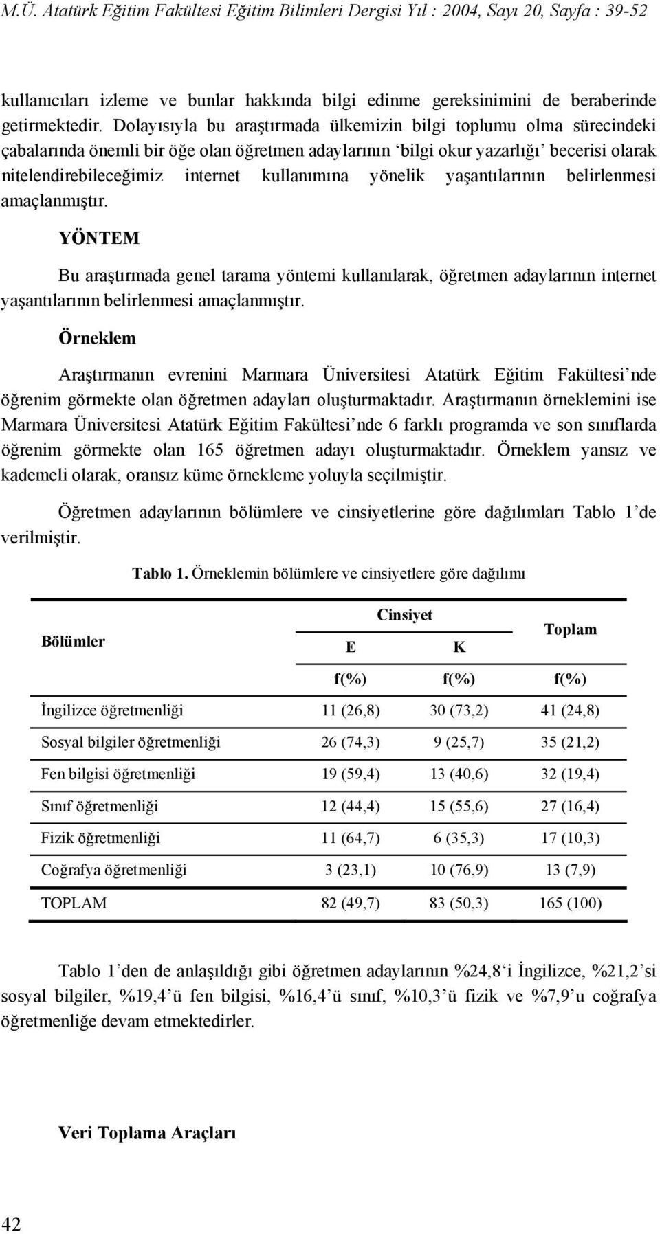 kullanımına yönelik yaşantılarının belirlenmesi amaçlanmıştır. YÖNTEM Bu araştırmada genel tarama yöntemi kullanılarak, öğretmen adaylarının internet yaşantılarının belirlenmesi amaçlanmıştır.