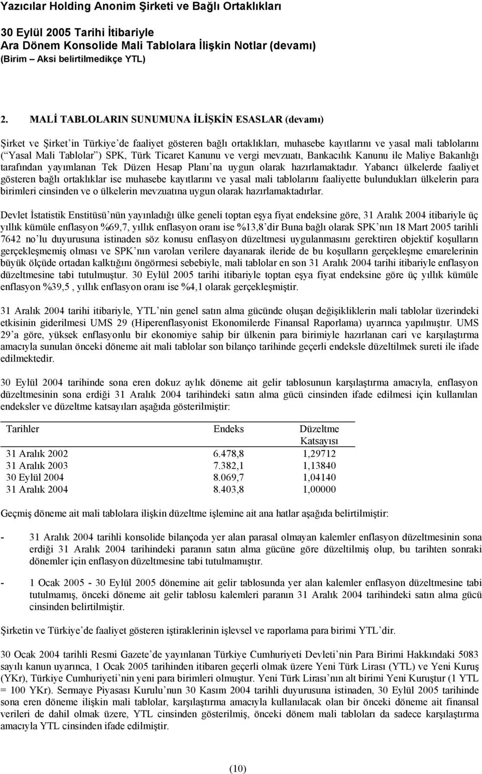 Yabancı ülkelerde faaliyet gösteren bağlı ortaklıklar ise muhasebe kayıtlarını ve yasal mali tablolarını faaliyette bulundukları ülkelerin para birimleri cinsinden ve o ülkelerin mevzuatına uygun