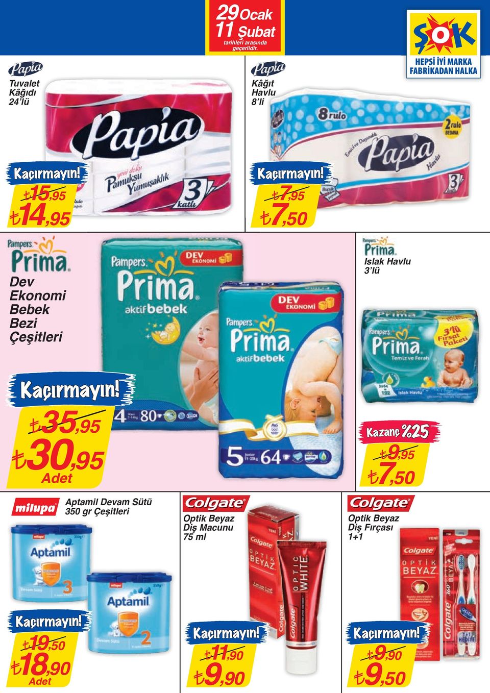 Aptamil Devam Sütü 350 gr Optik Beyaz Diş Macunu 75 ml