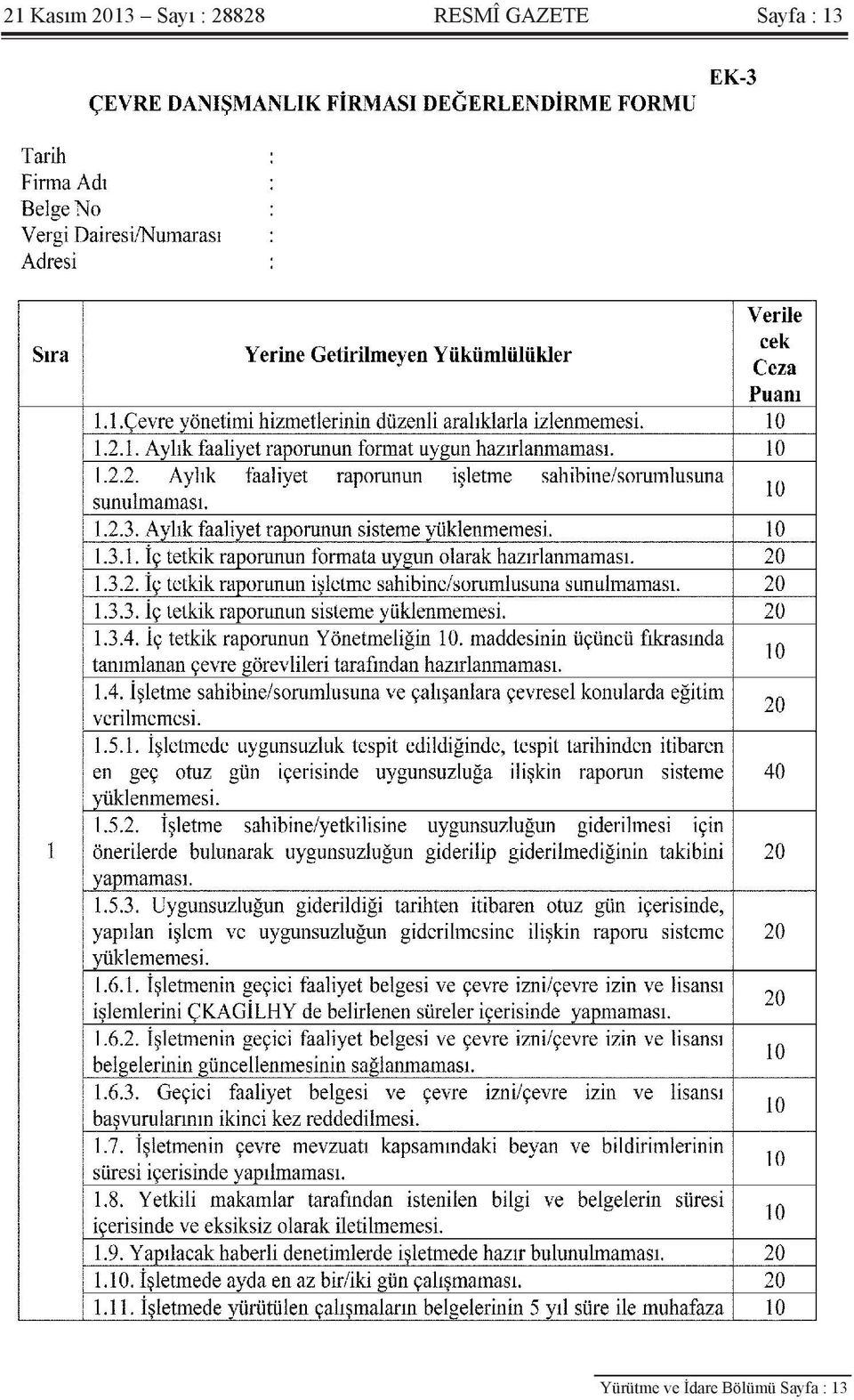 Sayfa : 13 Yürütme ve