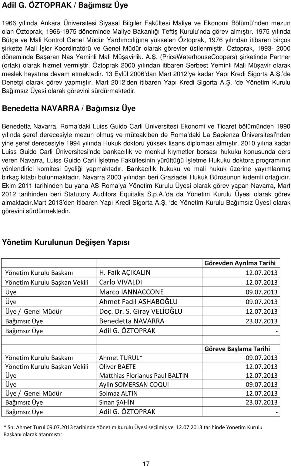 almıştır. 1975 yılında Bütçe ve Mali Kontrol Genel Müdür Yardımcılığına yükselen Öztoprak, 1976 yılından itibaren birçok şirkette Mali İşler Koordinatörü ve Genel Müdür olarak görevler üstlenmiştir.