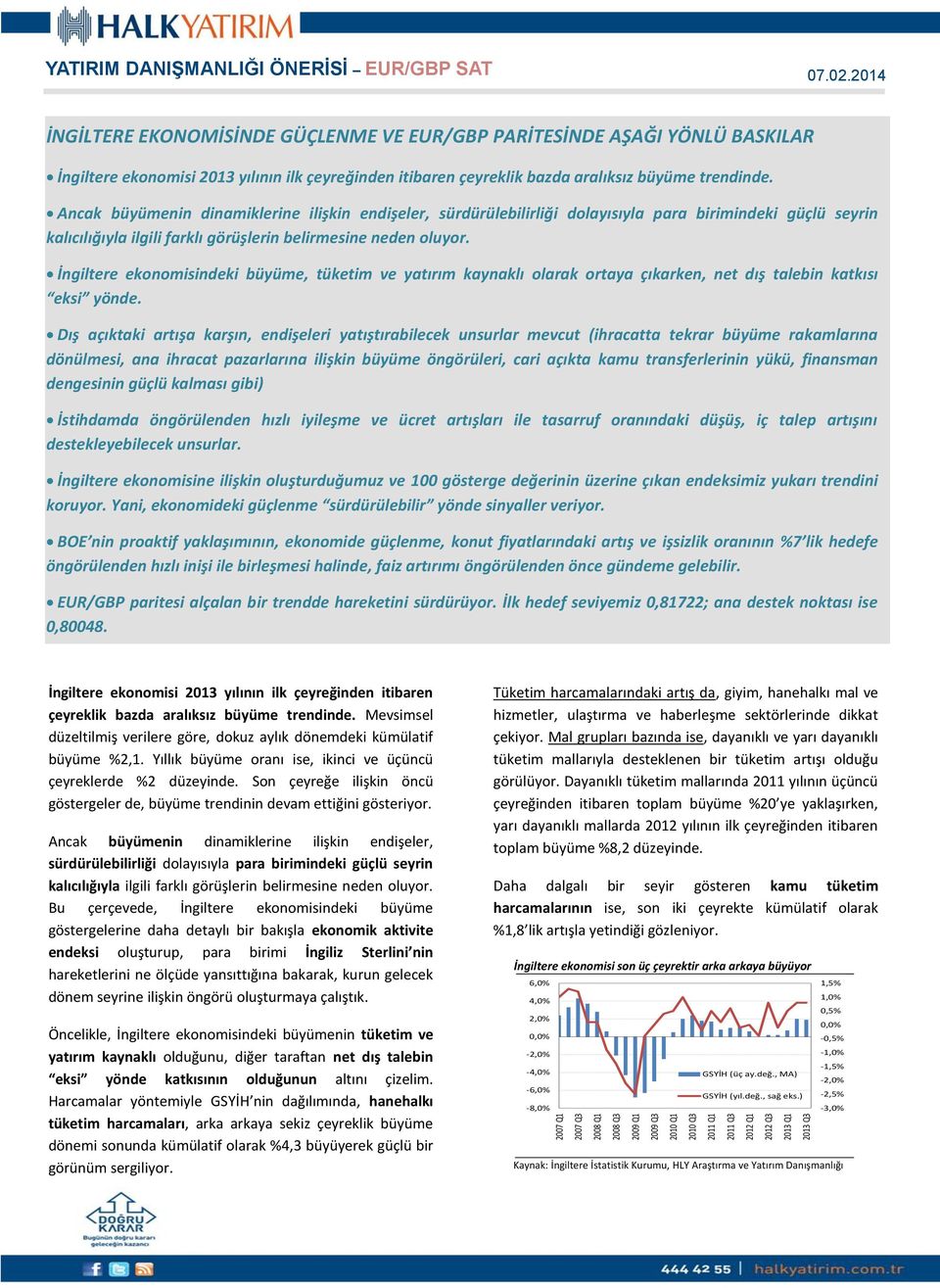 İngiltere ekonomisindeki büyüme, tüketim ve yatırım kaynaklı olarak ortaya çıkarken, net dış talebin katkısı eksi yönde.