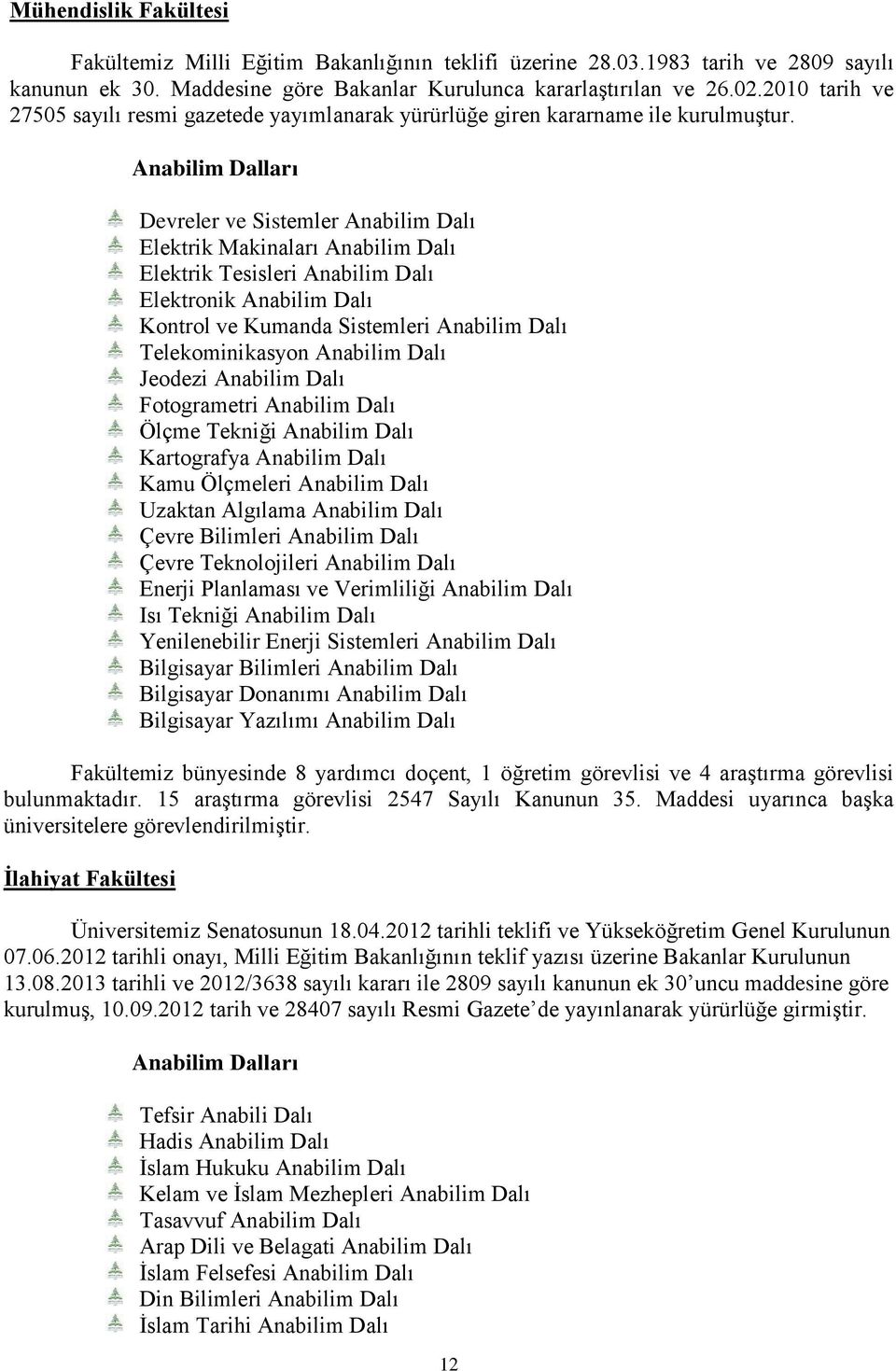 Anabilim Dalları Devreler ve Sistemler Anabilim Dalı Elektrik Makinaları Anabilim Dalı Elektrik Tesisleri Anabilim Dalı Elektronik Anabilim Dalı Kontrol ve Kumanda Sistemleri Anabilim Dalı