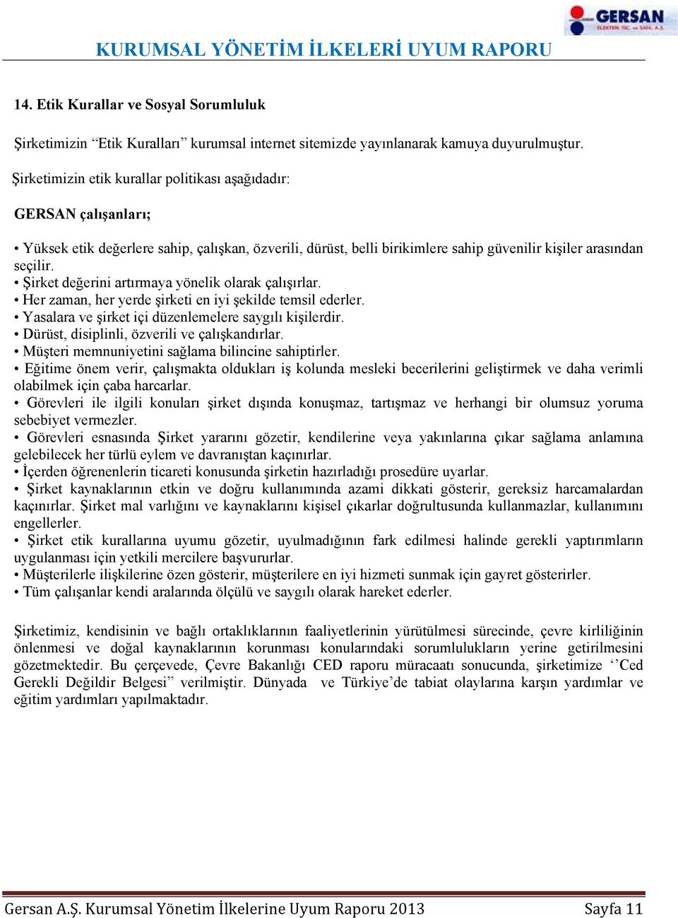 Şirket değerini artırmaya yönelik olarak çalışırlar. Her zaman, her yerde şirketi en iyi şekilde temsil ederler. Yasalara ve şirket içi düzenlemelere saygılı kişilerdir.