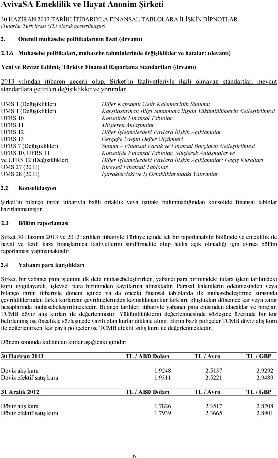 in faaliyetleriyle ilgili olmayan standartlar, mevcut standartlara getirilen değişiklikler ve yorumlar UMS 1 (Değişiklikler) UMS 1 (Değişiklikler) UFRS 10 UFRS 11 UFRS 12 UFRS 13 UFRS 7