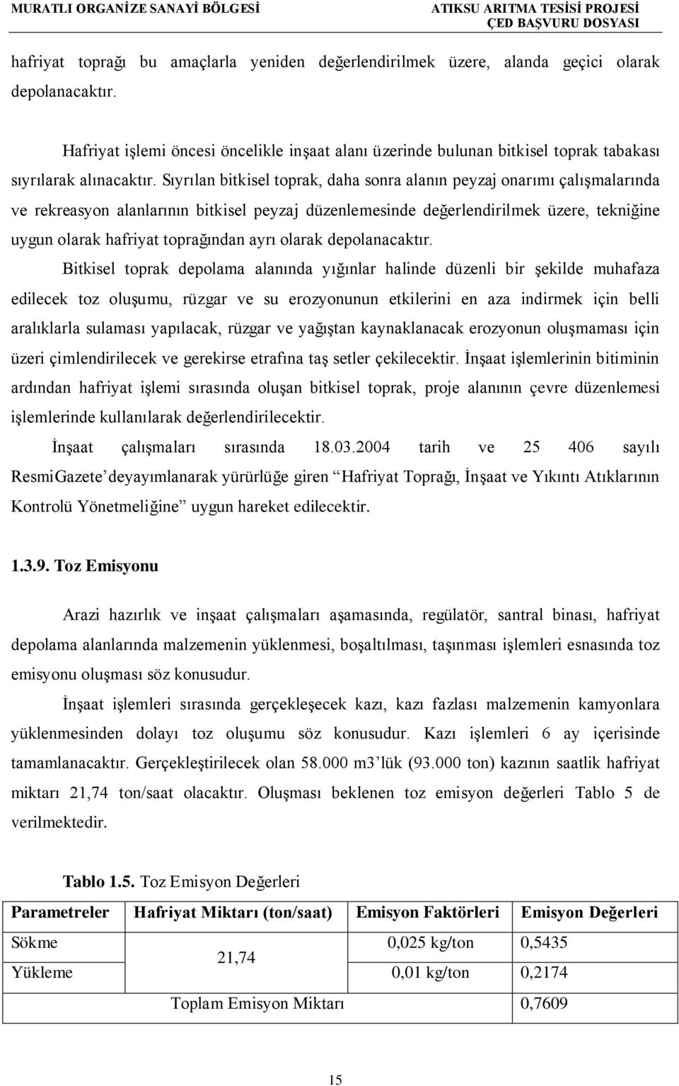 Sıyrılan bitkisel toprak, daha sonra alanın peyzaj onarımı çalışmalarında ve rekreasyon alanlarının bitkisel peyzaj düzenlemesinde değerlendirilmek üzere, tekniğine uygun olarak hafriyat toprağından