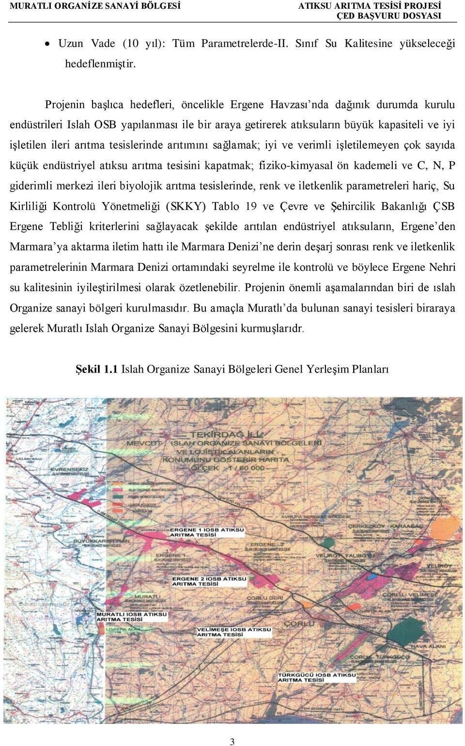 tesislerinde arıtımını sağlamak; iyi ve verimli işletilemeyen çok sayıda küçük endüstriyel atıksu arıtma tesisini kapatmak; fiziko-kimyasal ön kademeli ve C, N, P giderimli merkezi ileri biyolojik