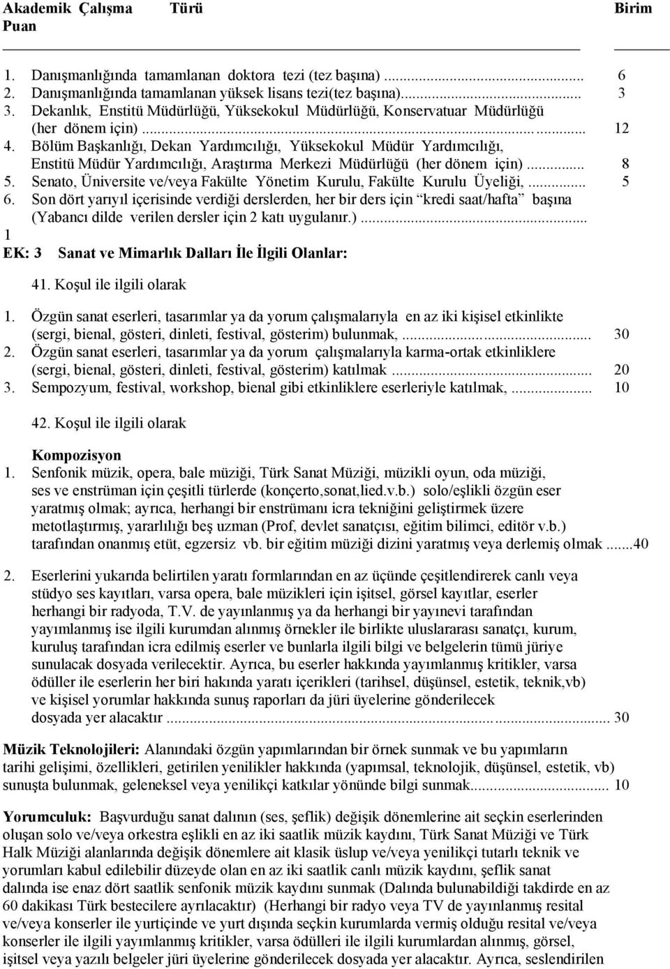 Bölüm Başkanlığı, Dekan Yardımcılığı, Yüksekokul Müdür Yardımcılığı, Enstitü Müdür Yardımcılığı, Araştırma Merkezi Müdürlüğü (her dönem için)... 8 5.