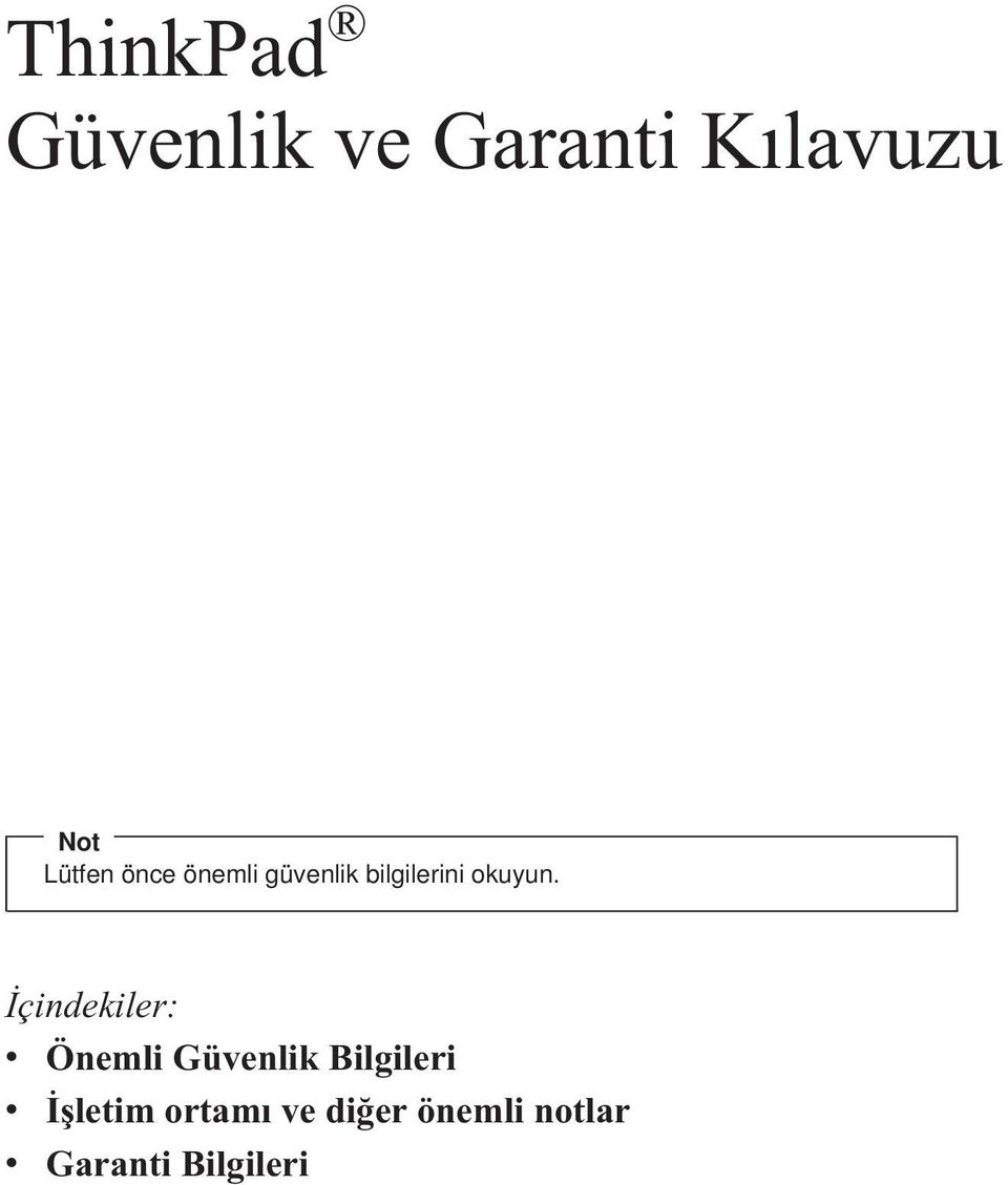 İçindekiler: v Önemli Güvenlik Bilgileri v