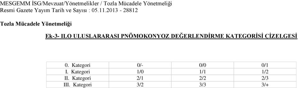 ÇİZELGESİ 0. Kategori 0/- 0/0 0/1 I.