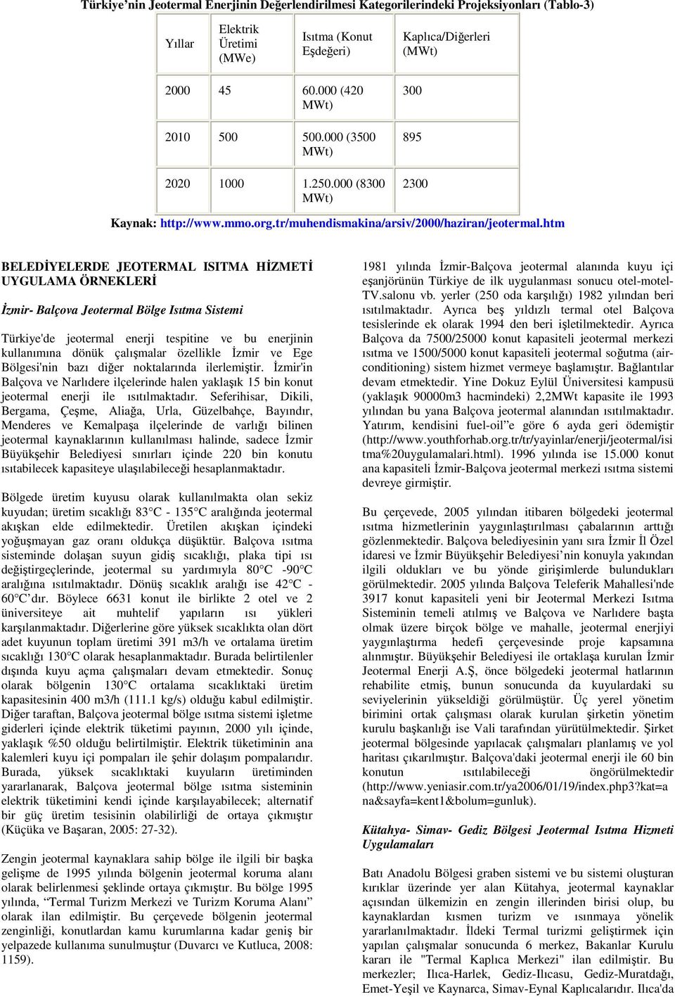 htm BELEDĐYELERDE JEOTERMAL ISITMA HĐZMETĐ UYGULAMA ÖRNEKLERĐ Đzmir- Balçova Jeotermal Bölge Isıtma Sistemi Türkiye'de jeotermal enerji tespitine ve bu enerjinin kullanımına dönük çalışmalar