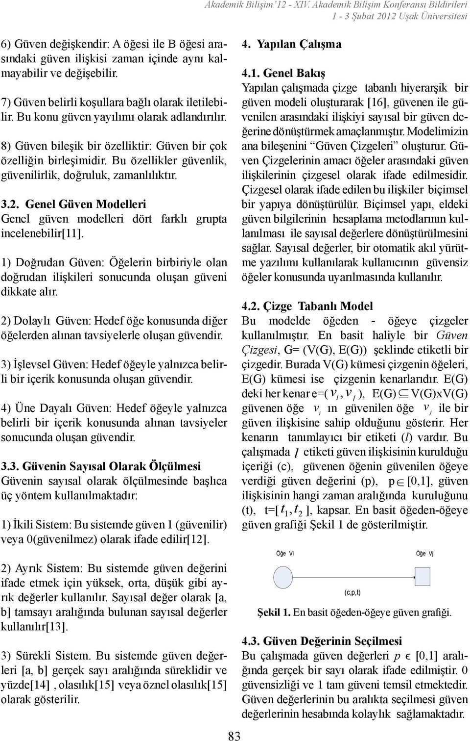 Öğelern brbryle olan doğrudan lşkler sonucunda oluşan güven dkkate alır ) Dolaylı Güven: Hedef öğe konusunda dğer öğelerden alınan tavsyelerle oluşan güvendr ) İşlevsel Güven: Hedef öğeyle yalnızca