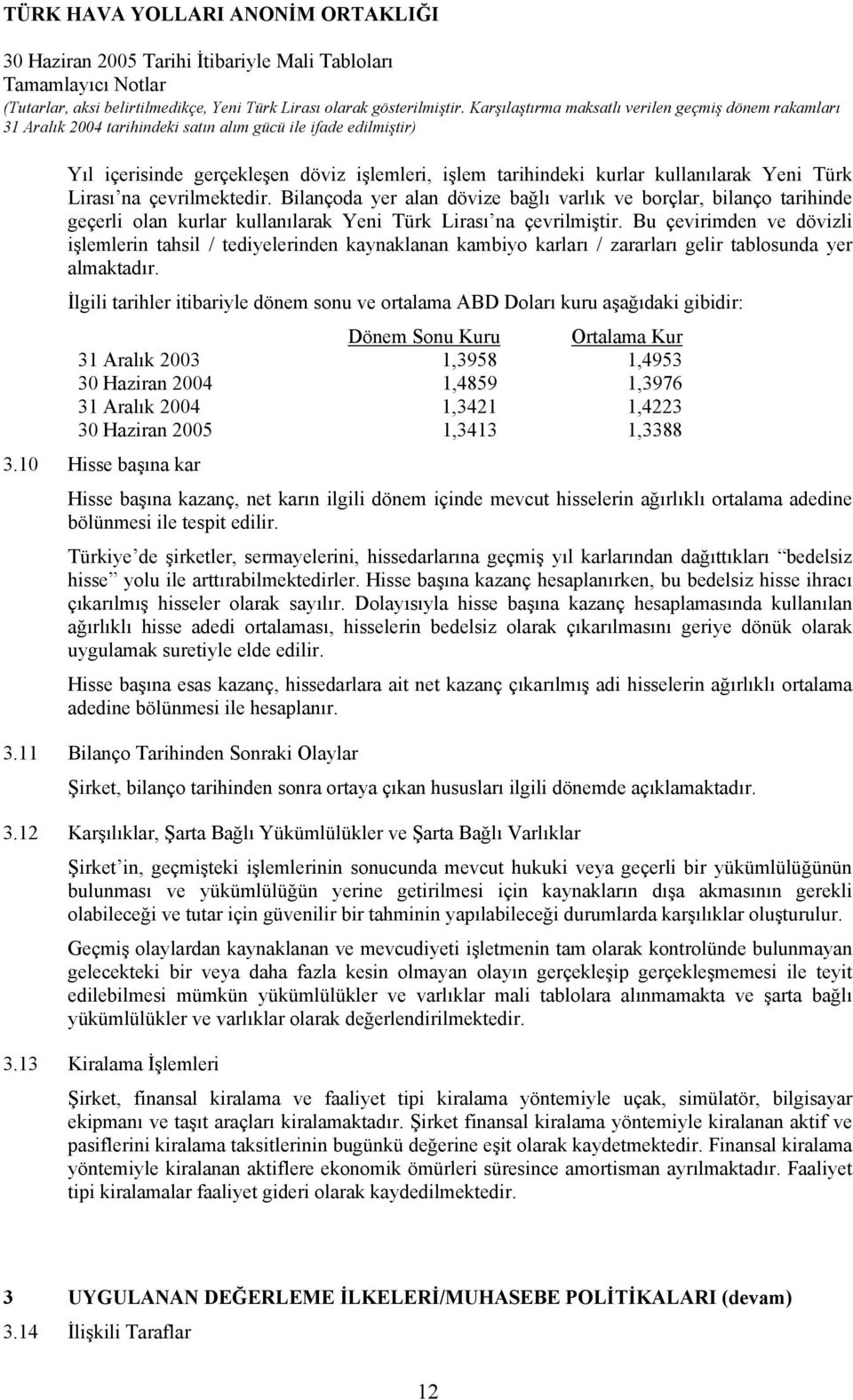 Bu çevirimden ve dövizli işlemlerin tahsil / tediyelerinden kaynaklanan kambiyo karları / zararları gelir tablosunda yer almaktadır.