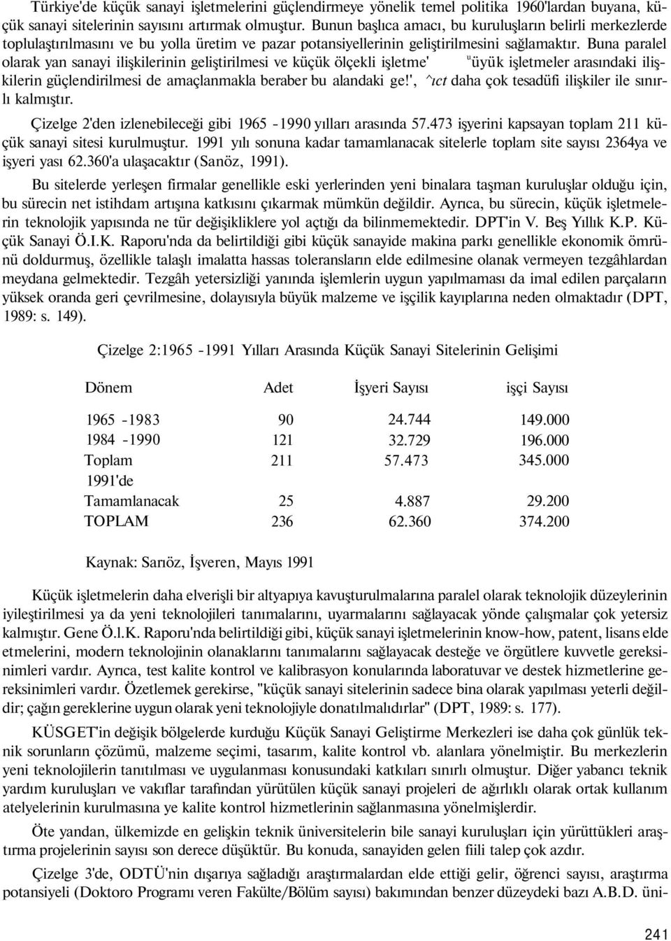 Buna paralel olarak yan sanayi ilişkilerinin geliştirilmesi ve küçük ölçekli işletme' u üyük işletmeler arasındaki ilişkilerin güçlendirilmesi de amaçlanmakla beraber bu alandaki ge!