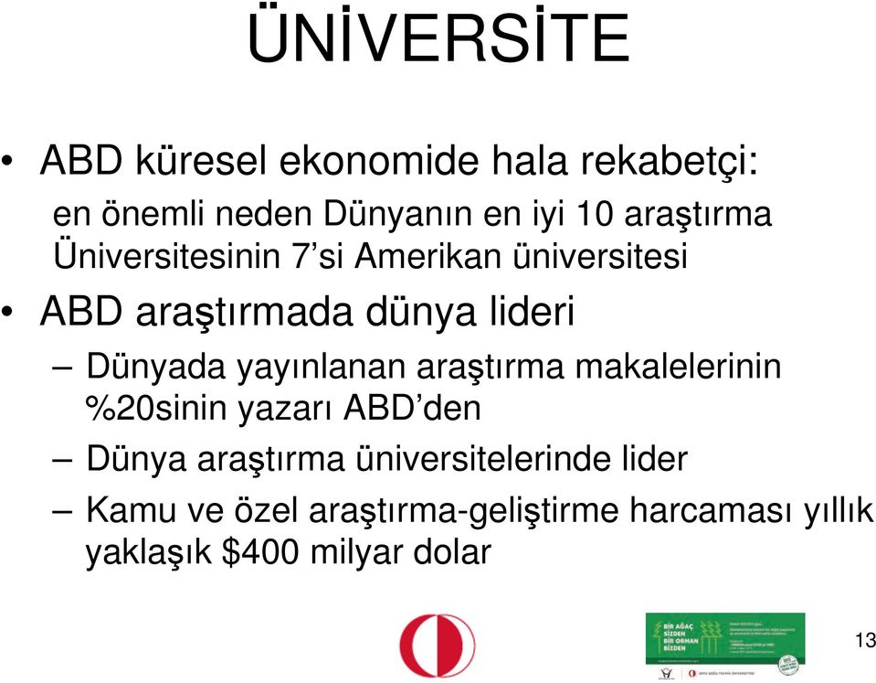 Üniversitesinin 7 si Amerikan üniversitesi! ABD ara#tırmada dünya lideri!