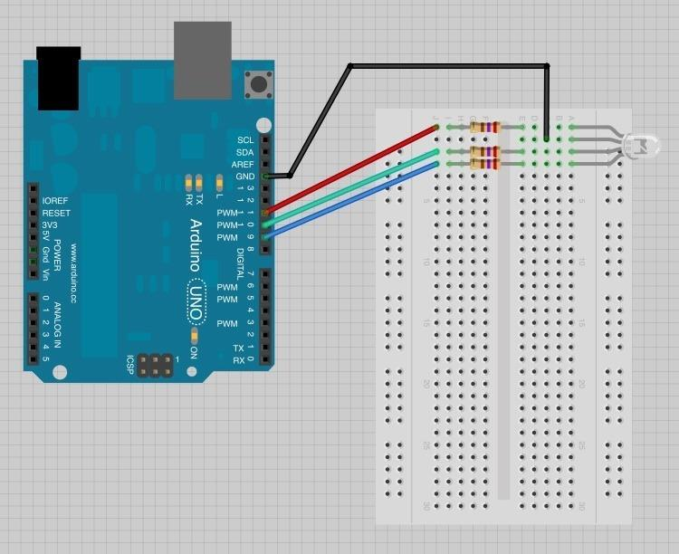 Bölüm 4: ARDUINO PROJELERİ Konu 4.4.2: BREADBOARD BAĞLANTISI LED den geçen akımı sınırlandırmak için 270Ω direnç kullanmak gereklidir.