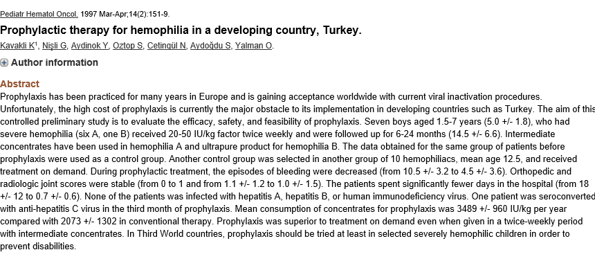 Türk hemofili hastaları FVIII ile tanıştı: