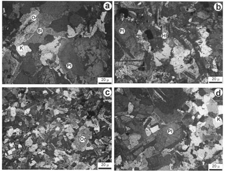 4 Yerbilimleri GRAN TOY D N PETROGRAF S Güre Granitoyidi, granitten diyorite kadar de iflen bir mineralojik bileflim sergiler.