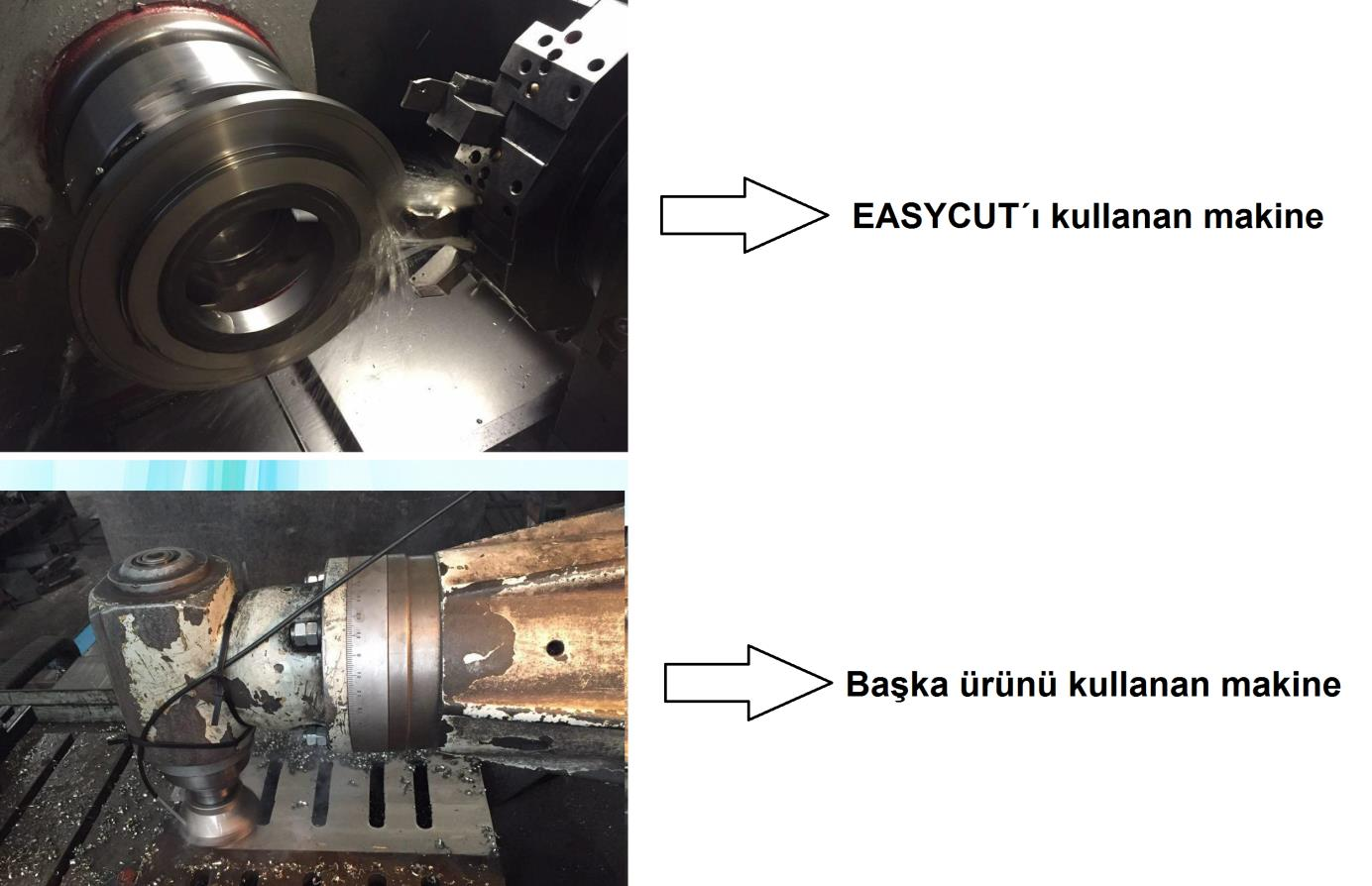 EASYCUT İLE YIKANAN METAL PASLANMAZ Pas testi demir talaşlarının %5'lik