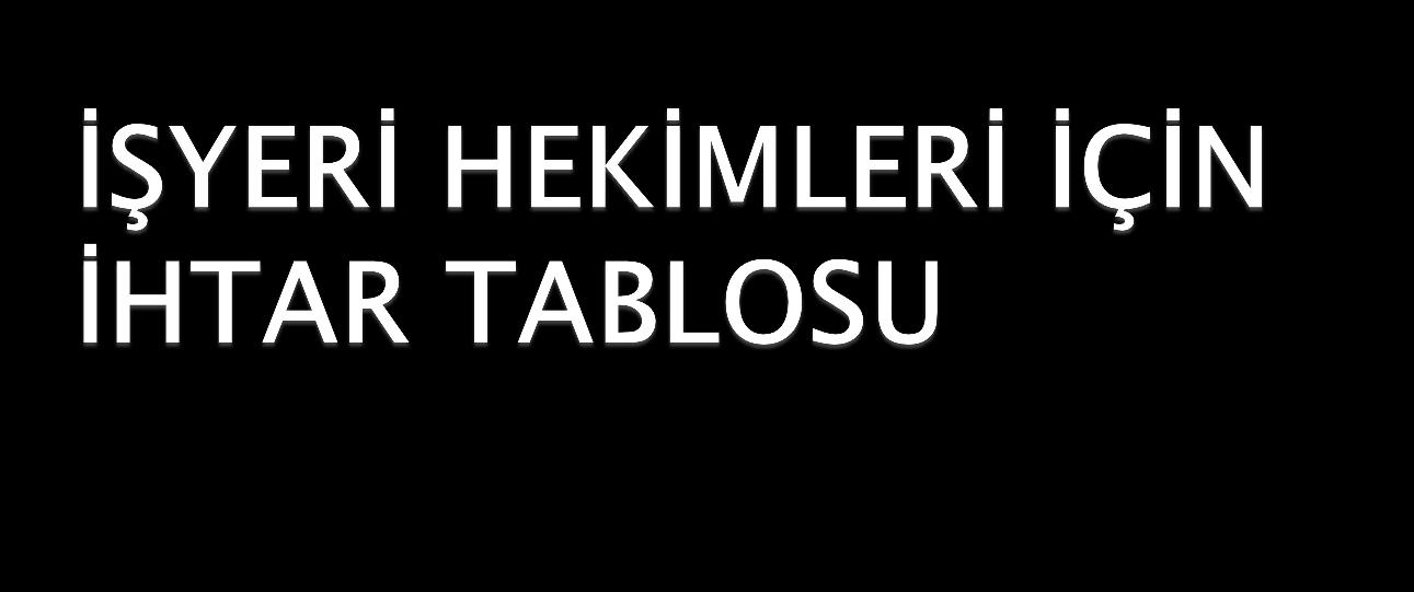 Ġhlalin Adı Ġhlalin Derecesi Ġhtar Puanı ĠĢyeri hekimlerinin görev, ve yükümlülüklerini yerine getirmemesi durumunda aykırılık baģına Denetim, kontrol ve incelemelerde istenen bilgi