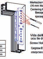 Pvc Çift çılım Donamımları Montaj Talimatı Kanat Üst ve Kanat lt Menteșe Montajı Kanat Üst Menteșe sağ veya sola ayarlanarak alyan anahtar ile sabitlenir.