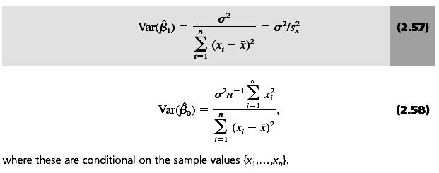 SLR.1-SLR5 varsayımları altında EKK (OLS) tahmin edicilerin örneklem varyansları SLR.