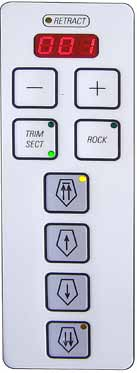 Kontrol paneli 2 Elektrikli kaba tahrik, kesme ve kırpma kalınlığı göstergesi 7. Cihaz kumanda elemanları Nesne retraksiyon aşamasında iken sarı yanar TRIM ile SECT arasında geçiş (LED aktif). Yakl.