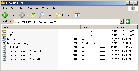 2. ACS432 nin yüklenmesi / kaldırılması ACS432.1.0.3.0.zip dosyasını açınız.