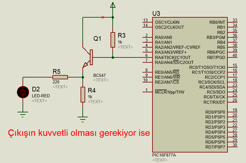 Eğer analog bir işlem yapmayacak isek bu pinler (