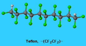 Politetrafloroetilen (Teflon): Etilendeki Hidrojen atomlarının tamamının, Flor