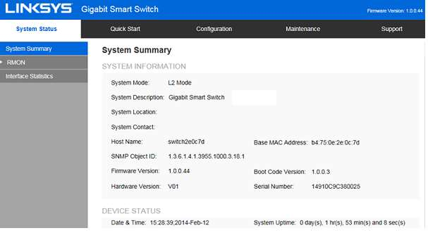 Daha sonra Linksys Smart Switch yapılandırmaya başlayabilirsiniz.