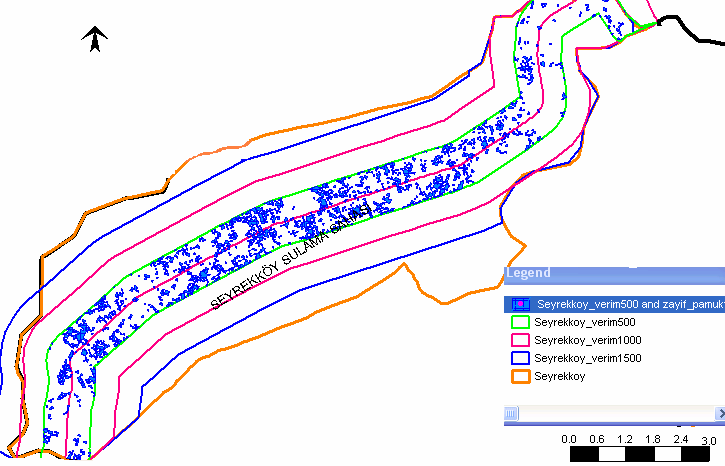 68 Benzer şekilde kanalların her iki tarafı için kanala en yakın kabul edilen 500 m (I. bölge), orta derecede yakın kabul edilen 1000 m (II. bölge) ve uzak kabul edilen 1500 m lik (III.