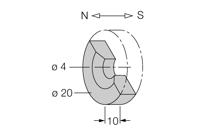 mıknatıs arasındaki önerilen mesafe: 3 4 mm DMR31-15-5 6900215 Tahrik mıknatısı, Ø 31 mm (Ø 5 mm), h: 15 mm; algılama aralığı BIM-(E)M12 sensörleri üzerinde 90 mm