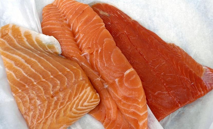 Balıklar astaksantin sentezleyemez, bu nedenle yem ile bu pigmenti almaları gerekir Salmon