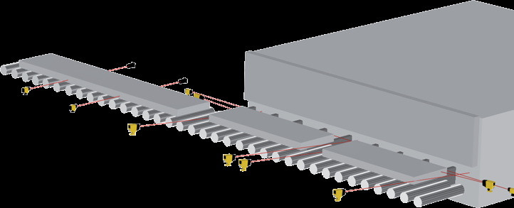 Dilas FT lazer detektör ile fırın girişinde slab algılanması.