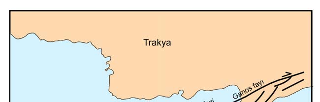 Şekil 5: Kuzey Ege Denizi ndeki ana tektonik çizgiler (Sakınç, Yaltırak ve Oktay 1999 dan sadeleştirilerek). Tüysüz ve ar.