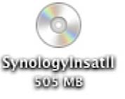 Mac OS X üzerinden Yükleme 1 Kurulum diskini bilgisayarınıza takın ve masaüstündeki SynologyInstall simgesine çift tıklayın.