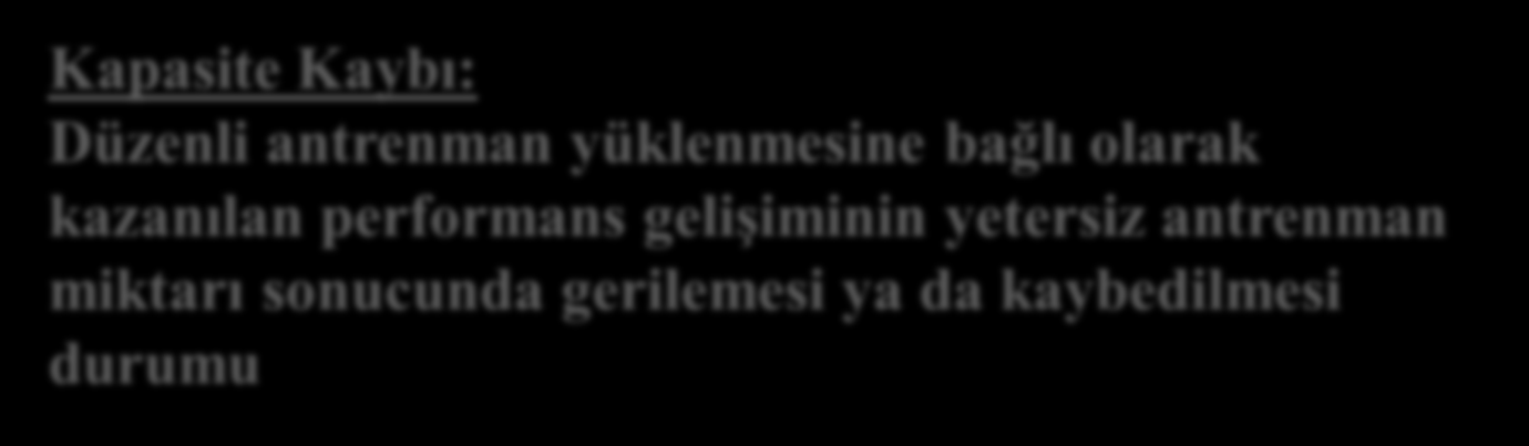 Yüklenme; -Şiddet -Sıklık -Hacım 1- Sistematik ve organizeli yapılmaması 2- Bireye özel olmaması 3- Aynı amaca yönelik farklı egzersizlerin yeralmaması 4- Sakatlanma meydana