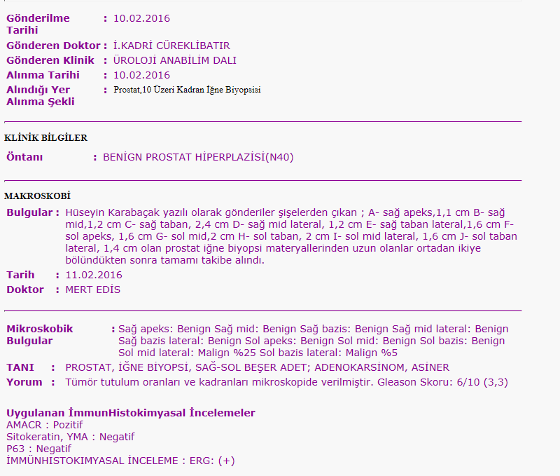 Üroloji Anabilim Dalı na sevk ediliyor Ocak 2016 da tüm abdomen