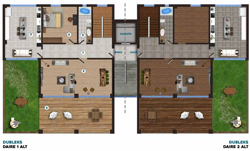 C 4+1 DUBLEKS PLANI CTİPİ 304.85 M 2 1. 2. 3. 4. 5. 6. 7. 8. 9. 10. 11. 12. 13.