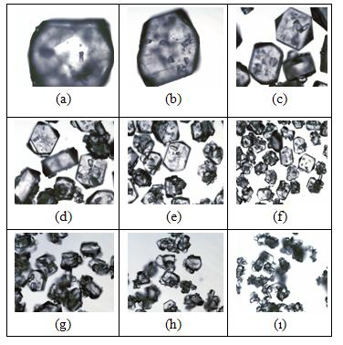 ġekil A.33: BD1-F4115-5 ile elde edilen kristallerin elek boyutuna göre resimleri.